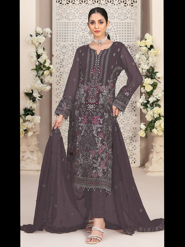 Mauve Georgette Pant Suit 189577